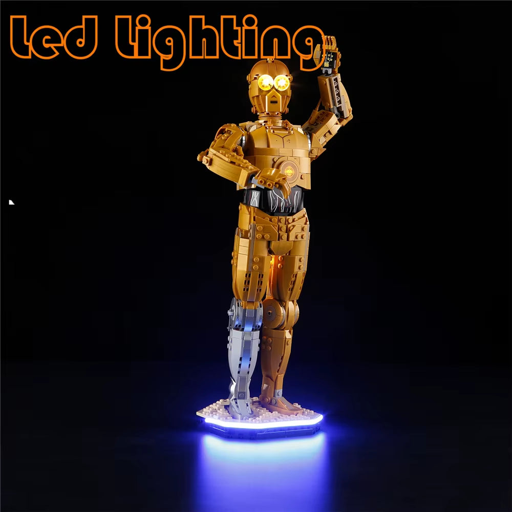 Starsing Wars Movie Led Light Kit for 75398 Robot C-3PO Not Building Blocks (Only Lighting Set)