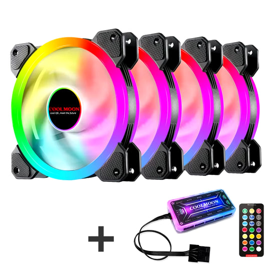 Computer Case PC Cooling Fan RGB Adjust LED 120Mm Quiet + IR Remote New Computer Cooler Cooling RGB Case Fan for CPU