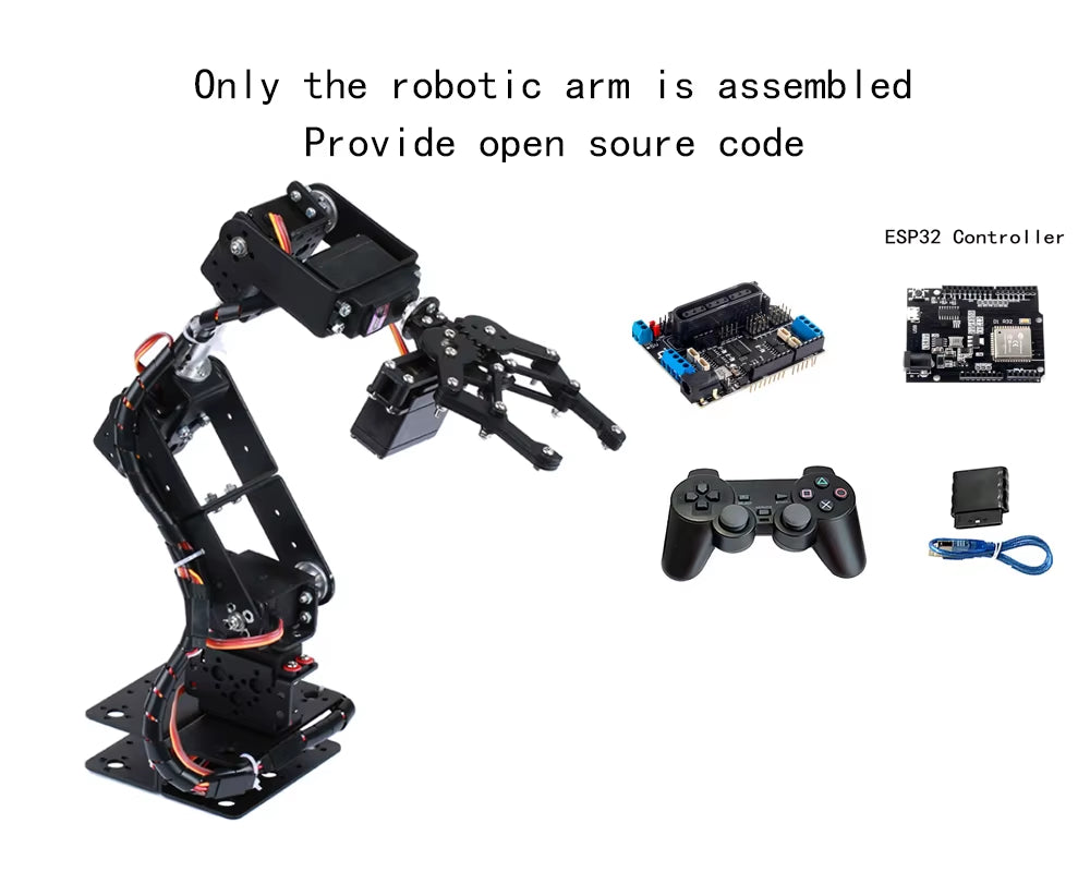 Robotic Arm Kit 6 Dof Programming Robotic Arm DIY Kit for Arduino for Raspberry Pi Robot UNO/ESP32 Open Source Code and Tutorial