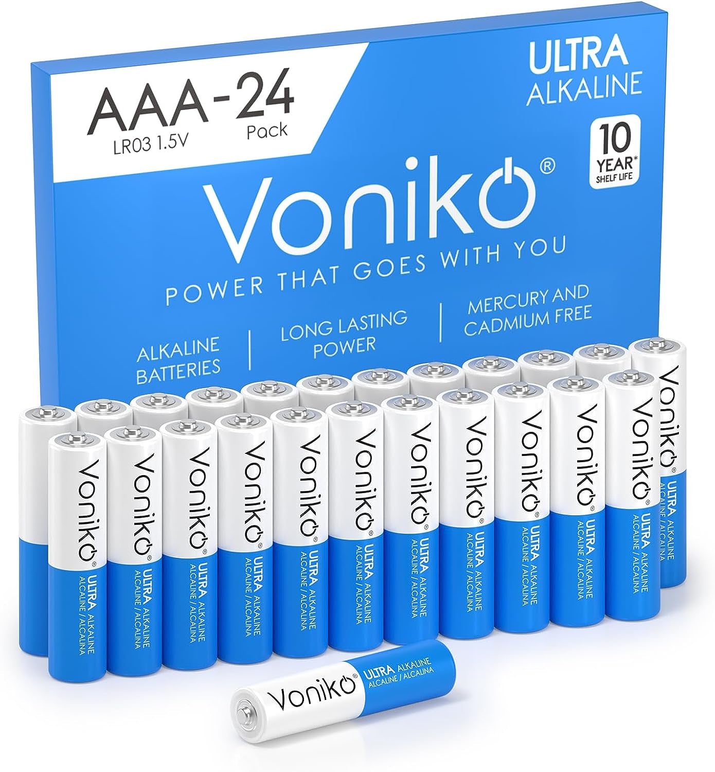 - Premium Grade AAA Batteries - 24 Pack - Alkaline Triple a Battery - Ultra Long-Lasting, Leakproof 1.5V Batteries - 10-Year Shelf Life