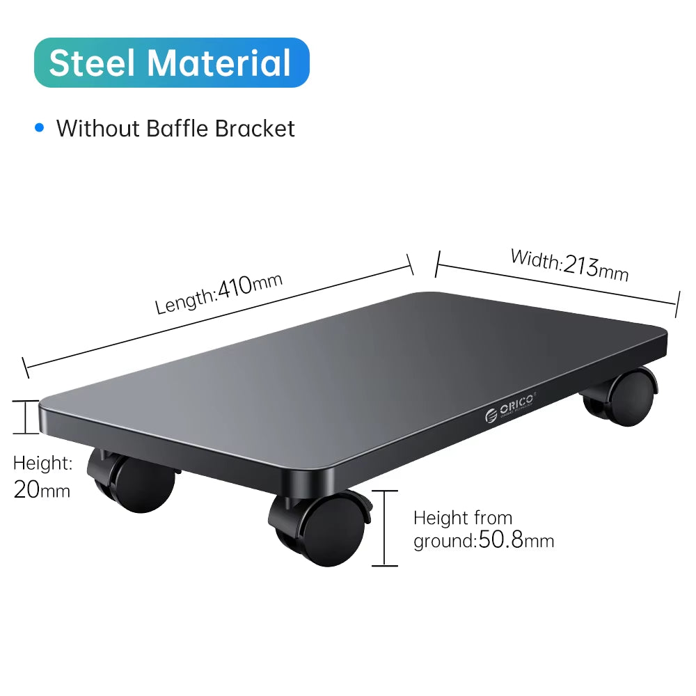 Computer Towers Stand Cart PC Cases Mobile Adjustable Computer CPU Holder with 4 Locking Caster Wheels for Gaming