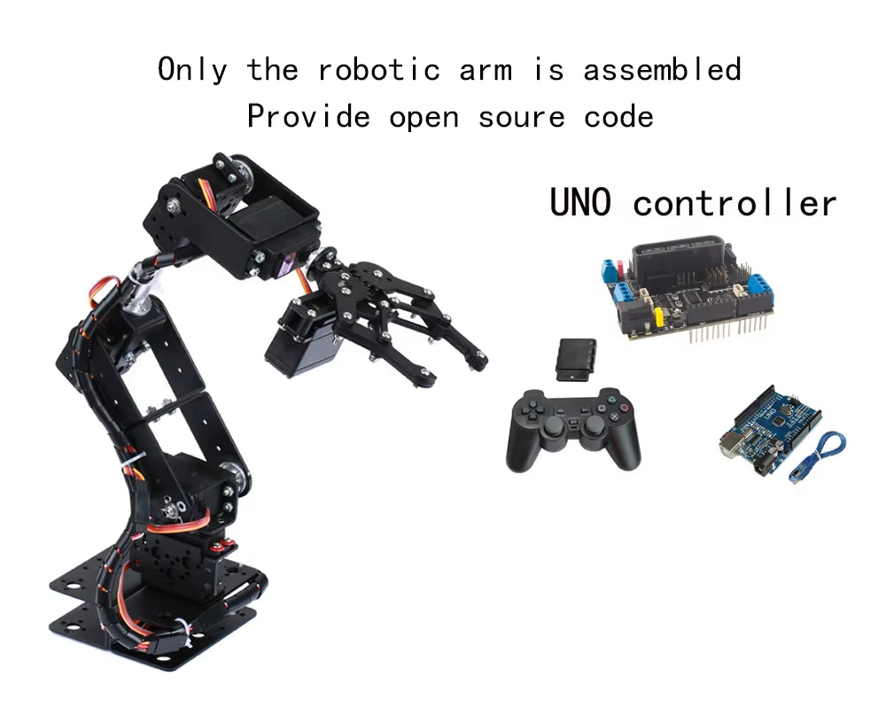 Robotic Arm Kit 6 Dof Programming Robotic Arm DIY Kit for Arduino for Raspberry Pi Robot UNO/ESP32 Open Source Code and Tutorial