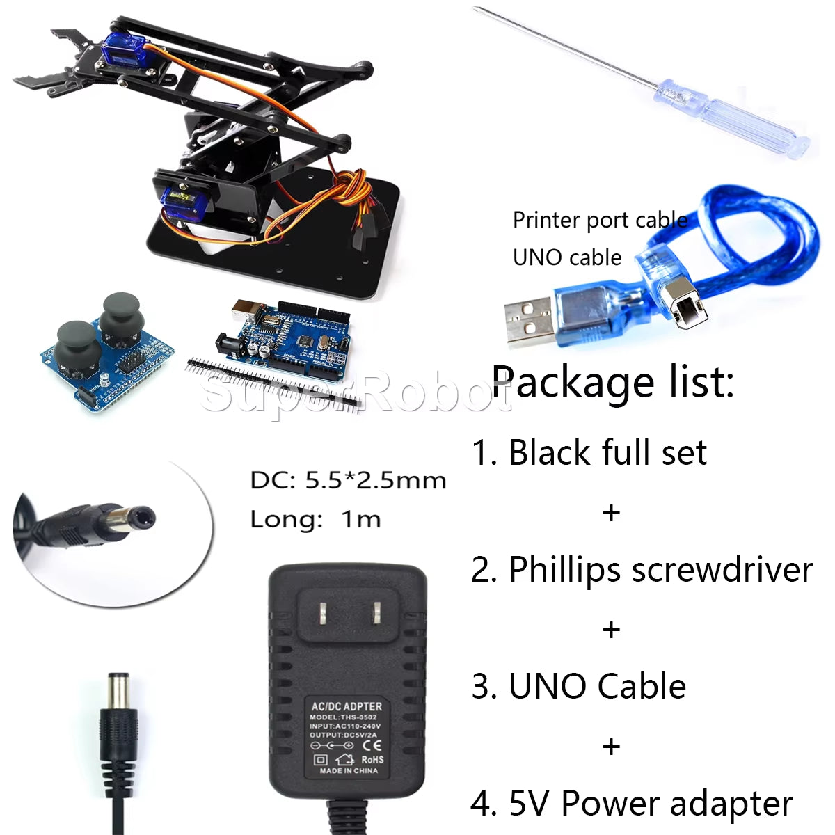 SG90 MG90S 4 Dof Unassembly Acrylic Mechanical Robot Manipulator Claw Kit for Arduino Robot Arm STEAM Kit Programming Robot Arm