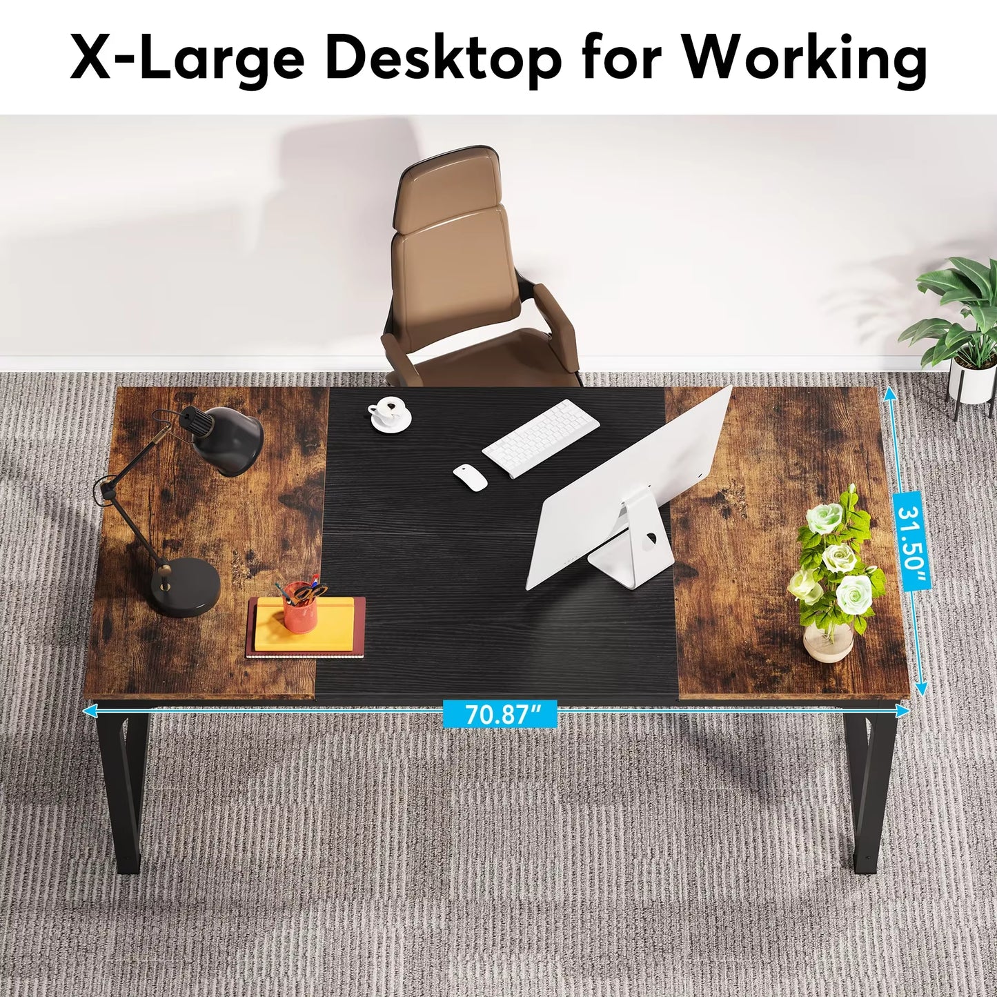 Modern Computer Desk Large Office Desk Computer Table Study Writing Desk Workstation for Home Office