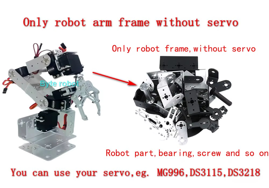 Robotic Arm Kit 6 Dof Programming Robotic Arm DIY Kit for Arduino for Raspberry Pi Robot UNO/ESP32 Open Source Code and Tutorial