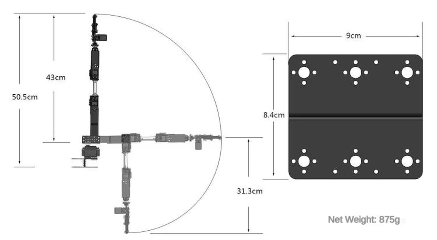 Robotic Arm Kit 6 Dof Programming Robotic Arm DIY Kit for Arduino for Raspberry Pi Robot UNO/ESP32 Open Source Code and Tutorial