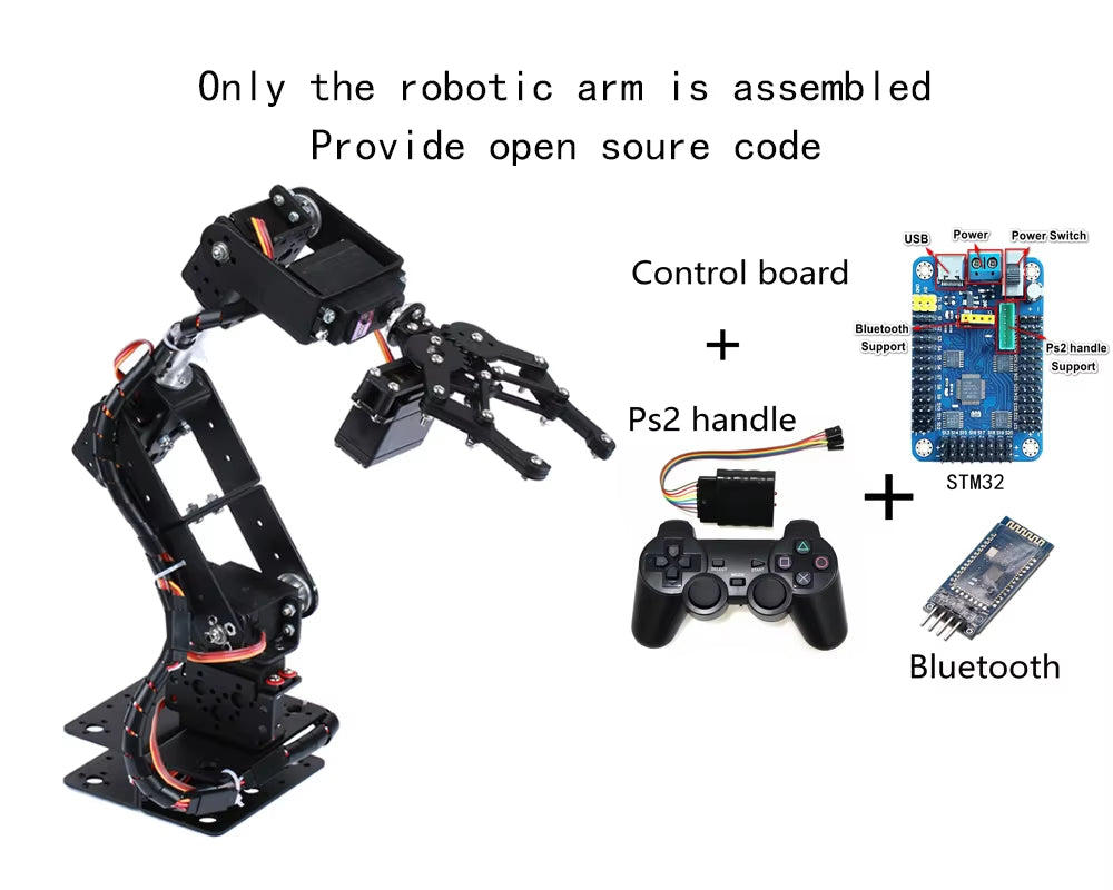 Robotic Arm Kit 6 Dof Programming Robotic Arm DIY Kit for Arduino for Raspberry Pi Robot UNO/ESP32 Open Source Code and Tutorial