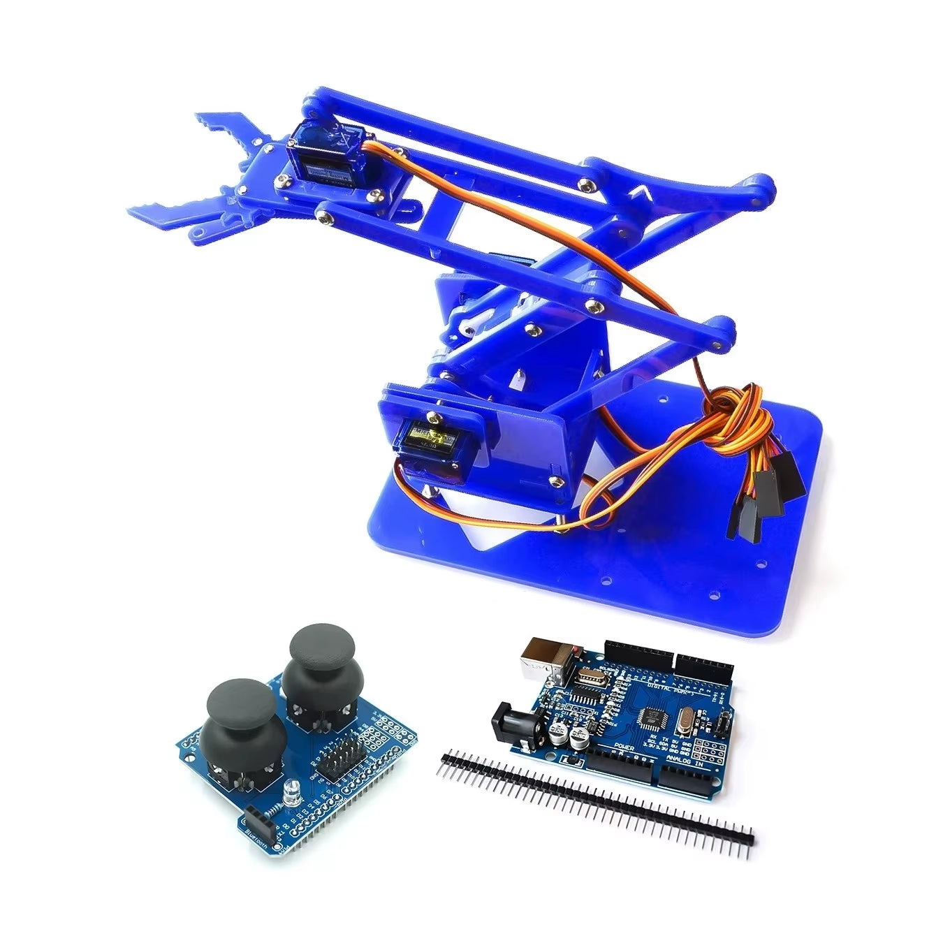 SG90 MG90S 4 Dof Unassembly Acrylic Mechanical Robot Manipulator Claw Kit for Arduino Robot Arm STEAM Kit Programming Robot Arm