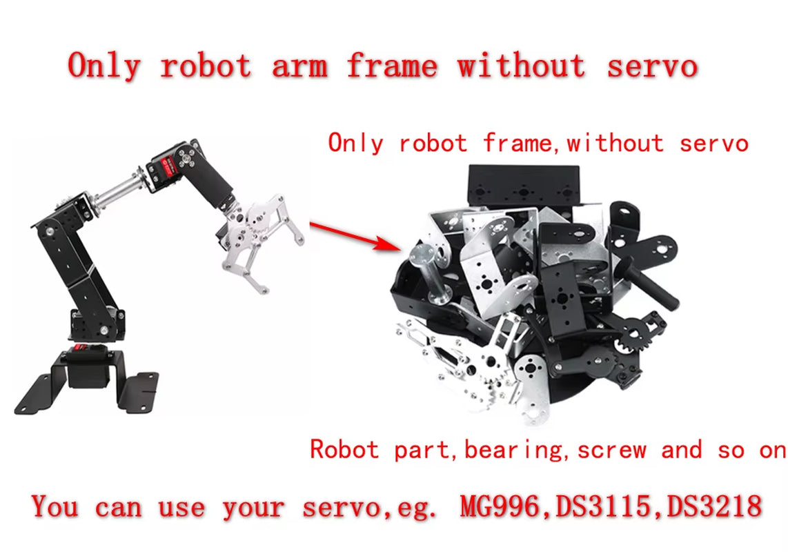 Robotic Arm Kit 6 Dof Programming Robotic Arm DIY Kit for Arduino for Raspberry Pi Robot UNO/ESP32 Open Source Code and Tutorial