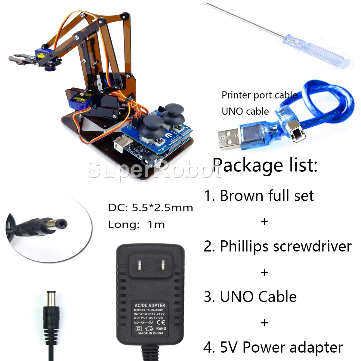 SG90 MG90S 4 Dof Unassembly Acrylic Mechanical Robot Manipulator Claw Kit for Arduino Robot Arm STEAM Kit Programming Robot Arm