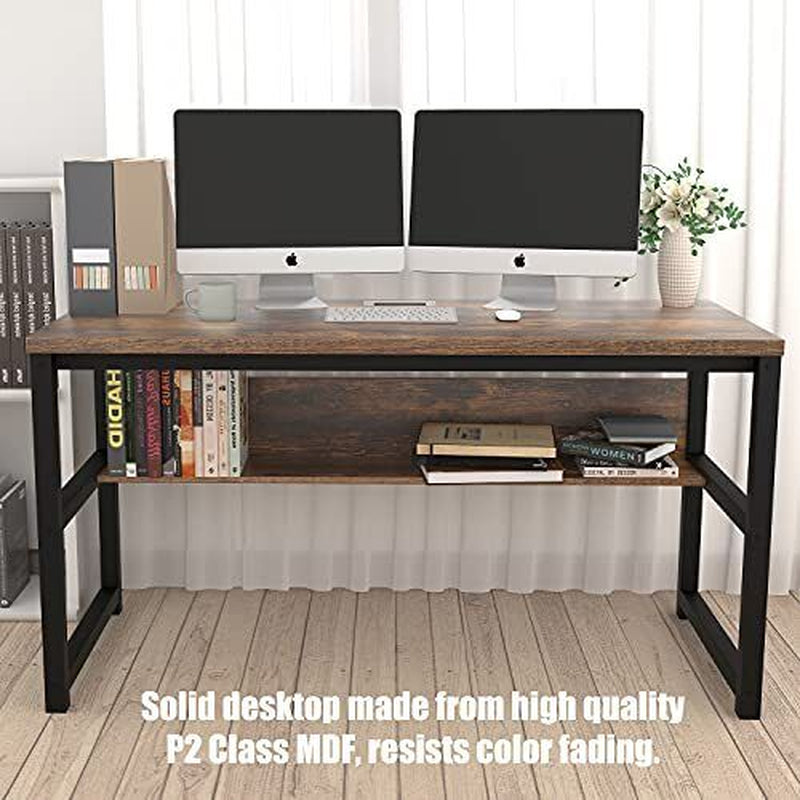 Computer Desk with Bookshelf/Meta