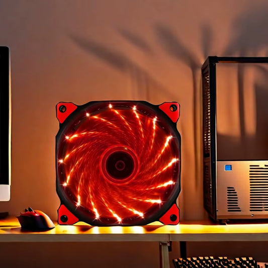 120Mm PC Computer Ultra Silent LED Cooling Fan Radiator, 12CM 120X120X25Mm 12V Computer Fan, 12VDC 3P IDE 4D(2Wire)