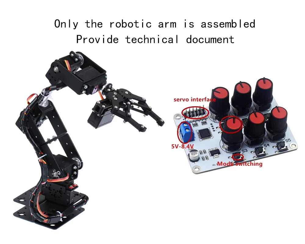 Robotic Arm Kit 6 Dof Programming Robotic Arm DIY Kit for Arduino for Raspberry Pi Robot UNO/ESP32 Open Source Code and Tutorial