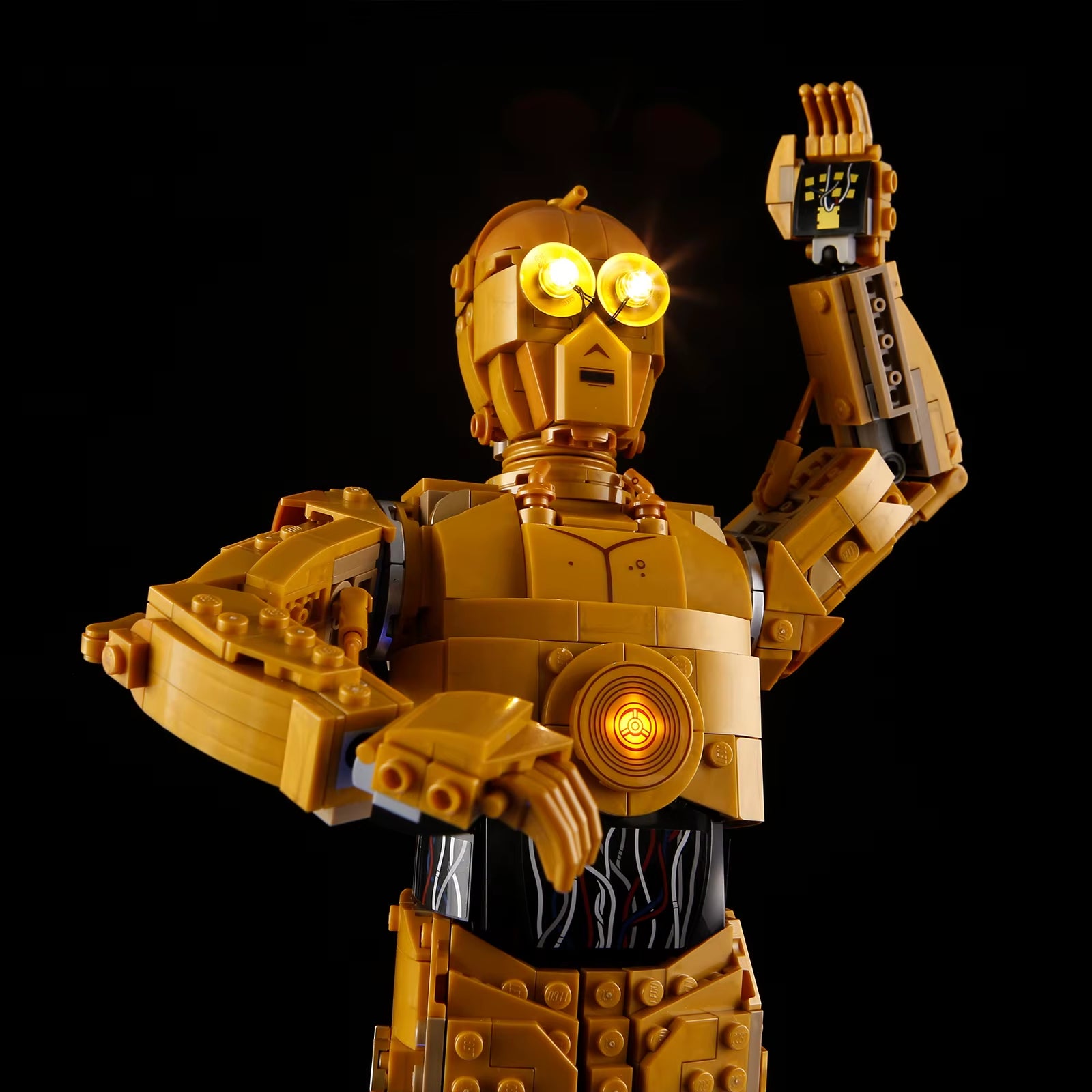 Starsing Wars Movie Led Light Kit for 75398 Robot C-3PO Not Building Blocks (Only Lighting Set)